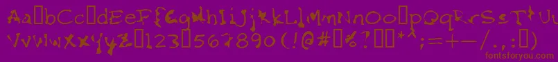 FkrStarlifeSemibold-Schriftart – Braune Schriften auf violettem Hintergrund