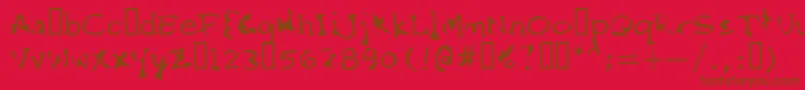 FkrStarlifeSemibold-fontti – ruskeat fontit punaisella taustalla