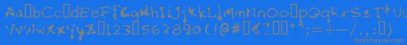 FkrStarlifeSemibold-fontti – harmaat kirjasimet sinisellä taustalla