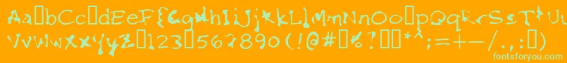 Шрифт FkrStarlifeSemibold – зелёные шрифты на оранжевом фоне