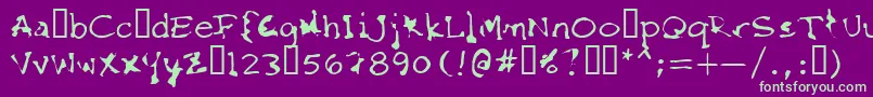 フォントFkrStarlifeSemibold – 紫の背景に緑のフォント