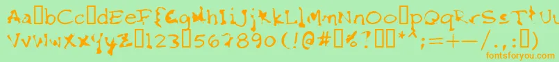 FkrStarlifeSemibold Font – Orange Fonts on Green Background