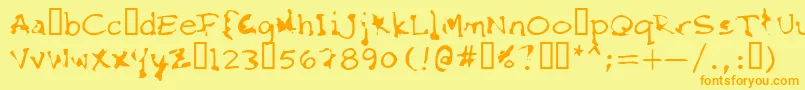 FkrStarlifeSemibold Font – Orange Fonts on Yellow Background