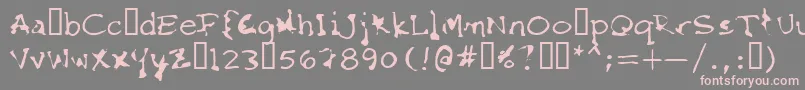 フォントFkrStarlifeSemibold – 灰色の背景にピンクのフォント