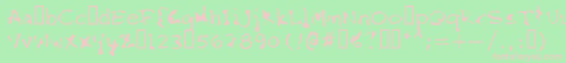 Fonte FkrStarlifeSemibold – fontes rosa em um fundo verde