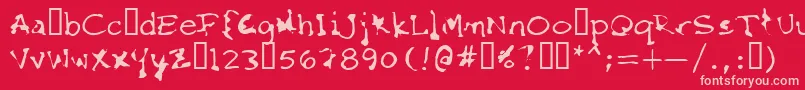 Шрифт FkrStarlifeSemibold – розовые шрифты на красном фоне