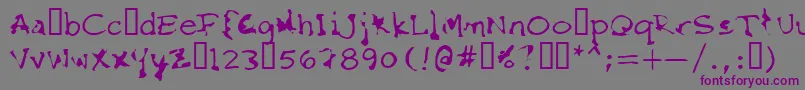 Шрифт FkrStarlifeSemibold – фиолетовые шрифты на сером фоне