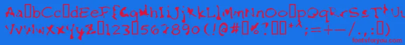 FkrStarlifeSemibold-fontti – punaiset fontit sinisellä taustalla