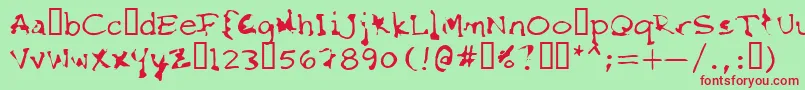 FkrStarlifeSemibold-Schriftart – Rote Schriften auf grünem Hintergrund