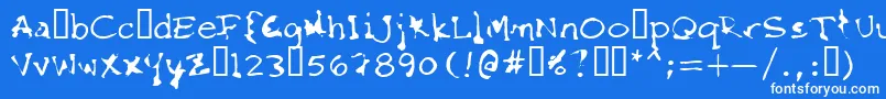 Шрифт FkrStarlifeSemibold – белые шрифты на синем фоне