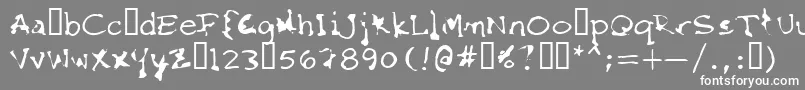 Шрифт FkrStarlifeSemibold – белые шрифты на сером фоне