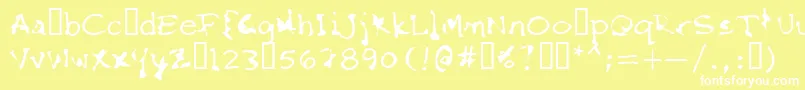 FkrStarlifeSemibold-Schriftart – Weiße Schriften auf gelbem Hintergrund