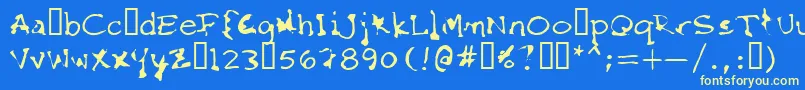 FkrStarlifeSemibold-fontti – keltaiset fontit sinisellä taustalla