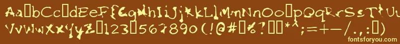 FkrStarlifeSemibold-fontti – keltaiset fontit ruskealla taustalla