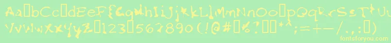 FkrStarlifeSemibold-Schriftart – Gelbe Schriften auf grünem Hintergrund