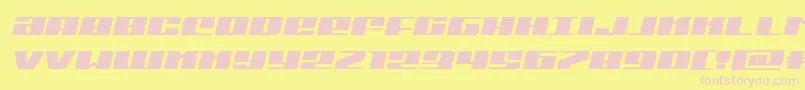 Michiganexpandsemiital Font – Pink Fonts on Yellow Background