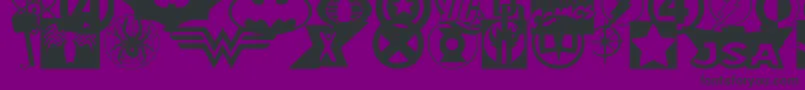 フォントHallheroes – 紫の背景に黒い文字
