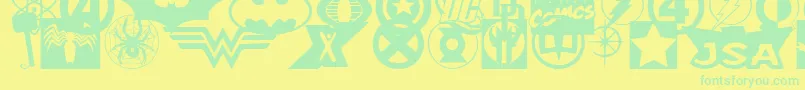 Hallheroes Font – Green Fonts on Yellow Background