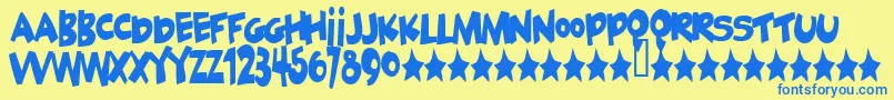 Шрифт Geekabyte – синие шрифты на жёлтом фоне