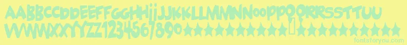 fuente Geekabyte – Fuentes Verdes Sobre Fondo Amarillo