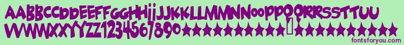 Geekabyte Font – Purple Fonts on Green Background