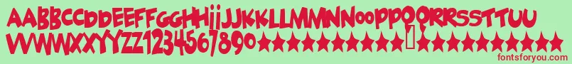 Geekabyte Font – Red Fonts on Green Background