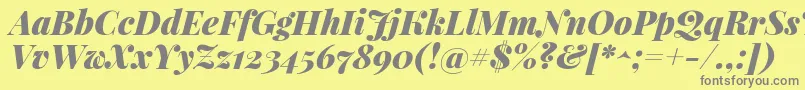 フォントPlayfairdisplayBlackitalic – 黄色の背景に灰色の文字