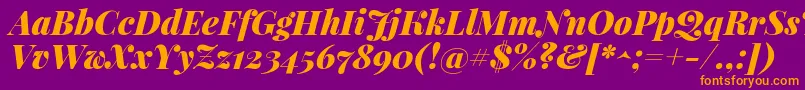 PlayfairdisplayBlackitalic Font – Orange Fonts on Purple Background