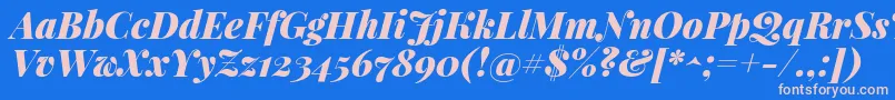 PlayfairdisplayBlackitalic Font – Pink Fonts on Blue Background