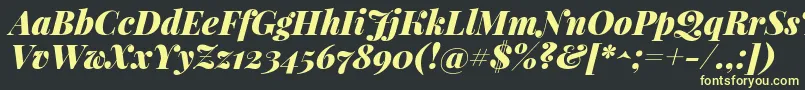 フォントPlayfairdisplayBlackitalic – 黒い背景に黄色の文字