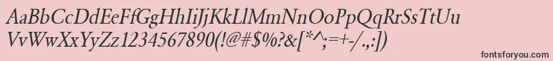 UrwgaramondtextnarOblique-Schriftart – Schwarze Schriften auf rosa Hintergrund