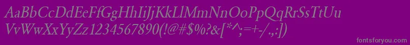 UrwgaramondtextnarOblique Font – Gray Fonts on Purple Background