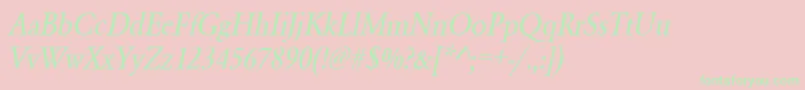 UrwgaramondtextnarOblique Font – Green Fonts on Pink Background