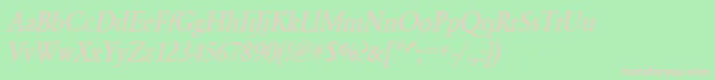 UrwgaramondtextnarOblique Font – Pink Fonts on Green Background