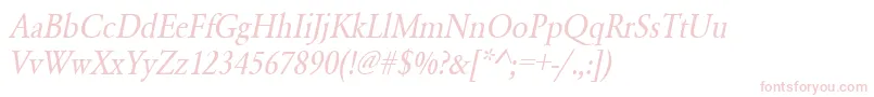 UrwgaramondtextnarOblique Font – Pink Fonts on White Background