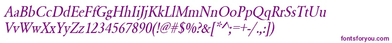 UrwgaramondtextnarOblique Font – Purple Fonts on White Background