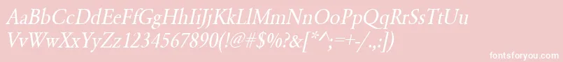 UrwgaramondtextnarOblique Font – White Fonts on Pink Background