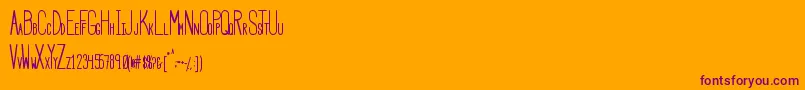 HbmSerenityBold-Schriftart – Violette Schriften auf orangefarbenem Hintergrund