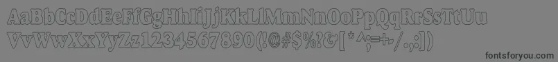 フォントAlfredoHeavyHollowCondensed – 黒い文字の灰色の背景
