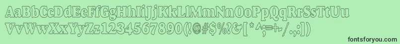 AlfredoHeavyHollowCondensed Font – Black Fonts on Green Background