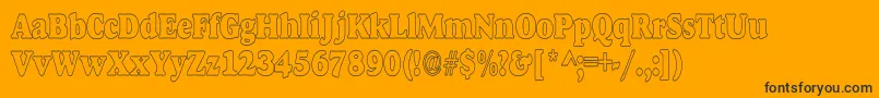 AlfredoHeavyHollowCondensed Font – Black Fonts on Orange Background