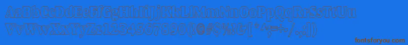 AlfredoHeavyHollowCondensed Font – Brown Fonts on Blue Background