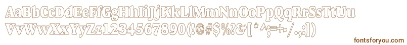 AlfredoHeavyHollowCondensed-fontti – ruskeat fontit valkoisella taustalla