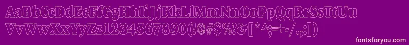 AlfredoHeavyHollowCondensed Font – Pink Fonts on Purple Background