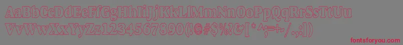 AlfredoHeavyHollowCondensed Font – Red Fonts on Gray Background