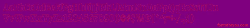 AlfredoHeavyHollowCondensed Font – Red Fonts on Purple Background