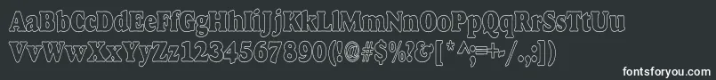 AlfredoHeavyHollowCondensed Font – White Fonts on Black Background