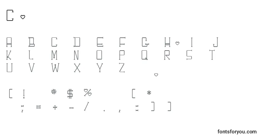 Czcionka Chesbone – alfabet, cyfry, specjalne znaki