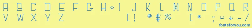 Chesbone Font – Blue Fonts on Yellow Background