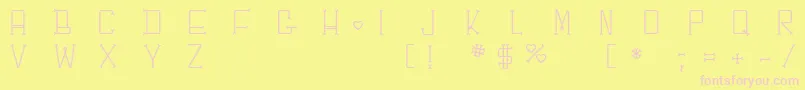 Chesbone-Schriftart – Rosa Schriften auf gelbem Hintergrund